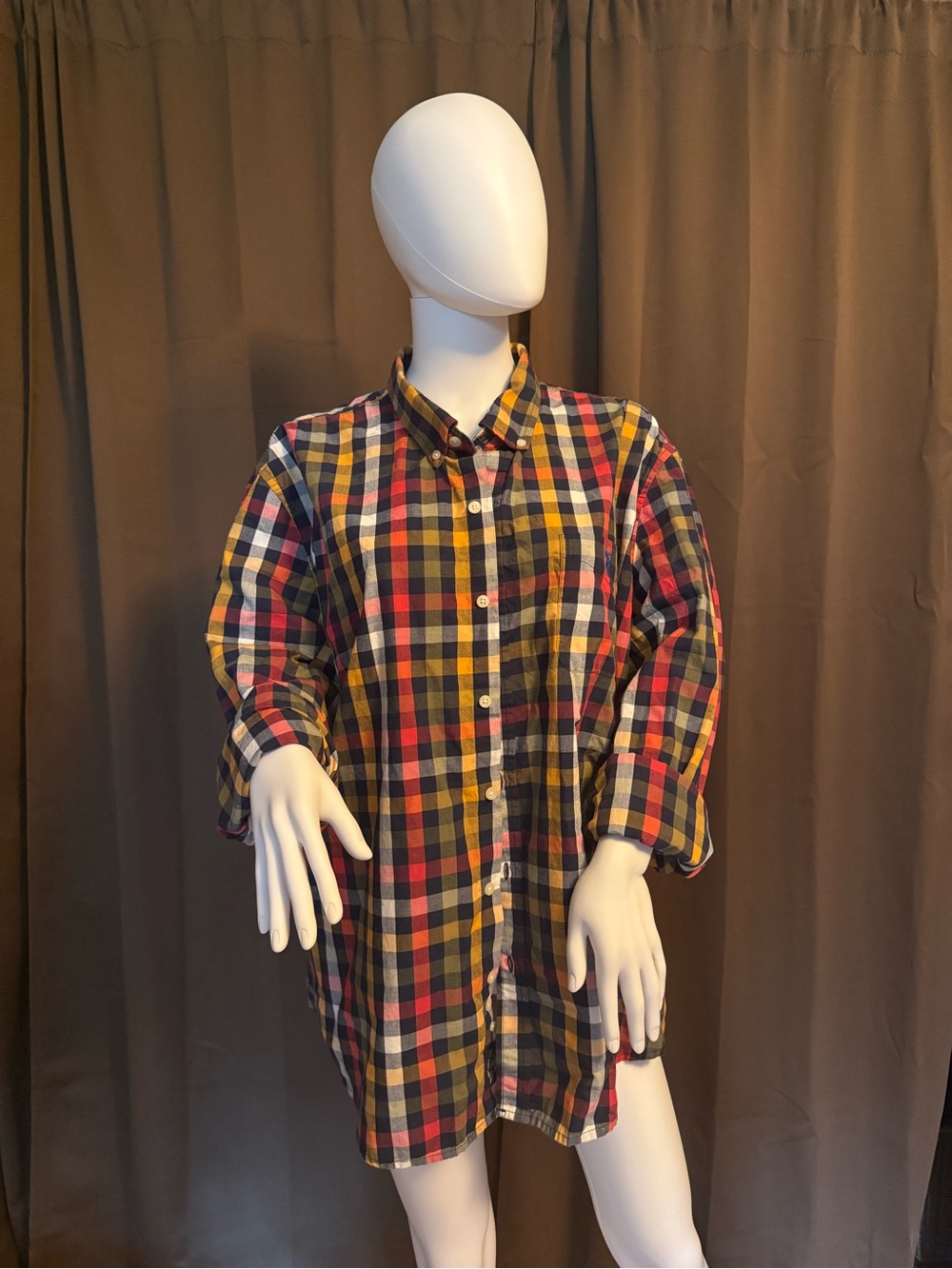 U.S. Polo Assn. Men's XXL Multicolor Plaid Long Sleeve Button-Down Cotton Shirt